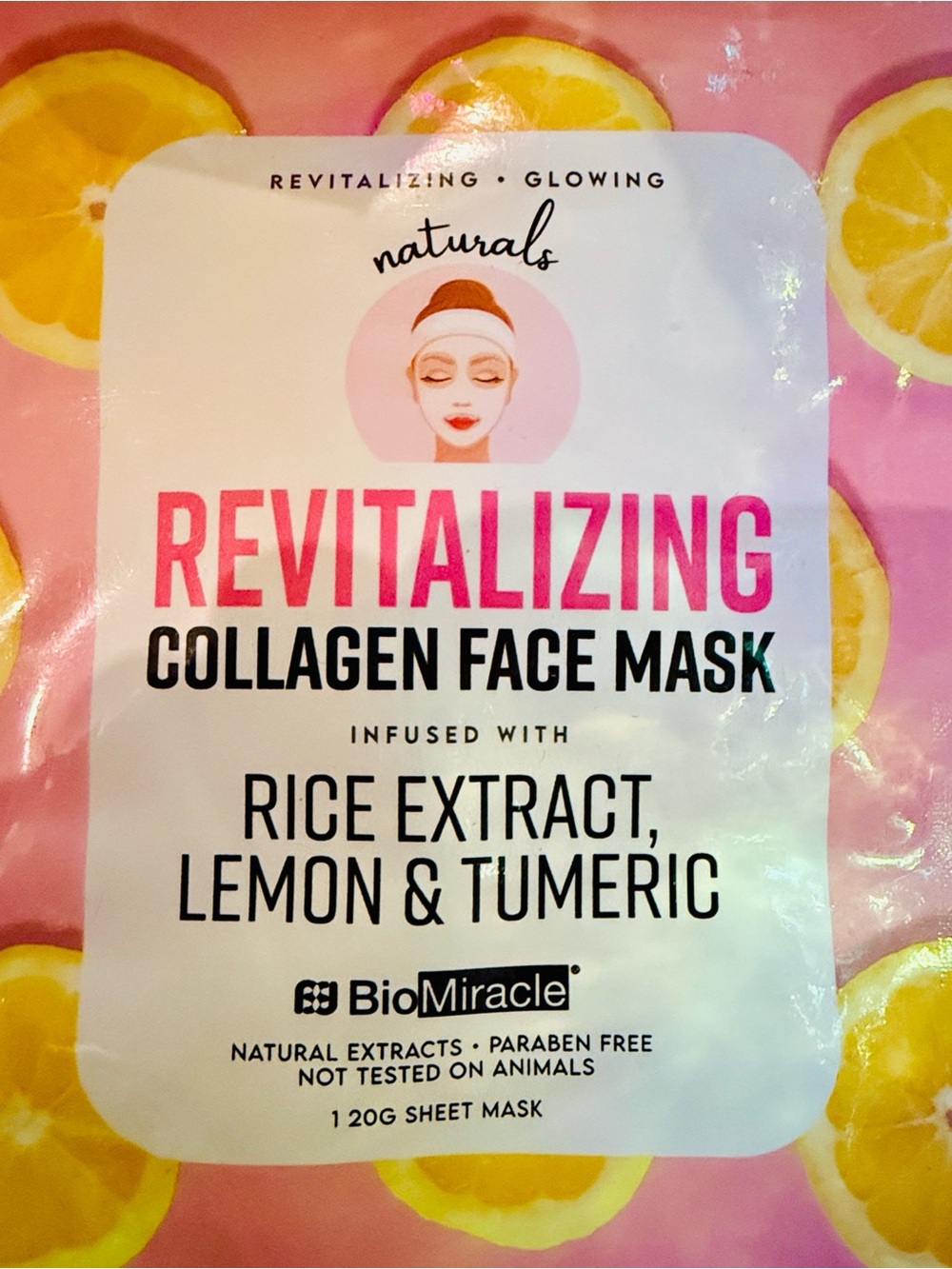 BioMiracle Revitalizing Collagen Face Mask - Rice Extract, Lemon & Tumeric!